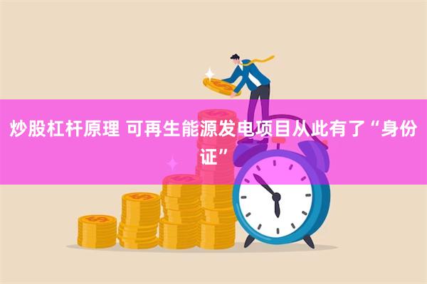 炒股杠杆原理 可再生能源发电项目从此有了“身份证”