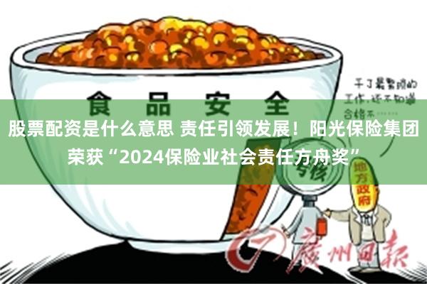 股票配资是什么意思 责任引领发展！阳光保险集团荣获“2024保险业社会责任方舟奖”