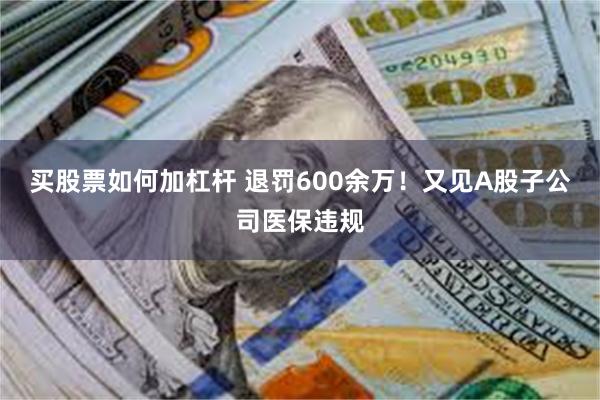 买股票如何加杠杆 退罚600余万！又见A股子公司医保违规