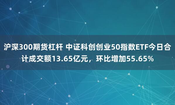 沪深300期货杠杆 中证科创创业50指数ETF今日合计成交额13.65亿元，环比增加55.65%