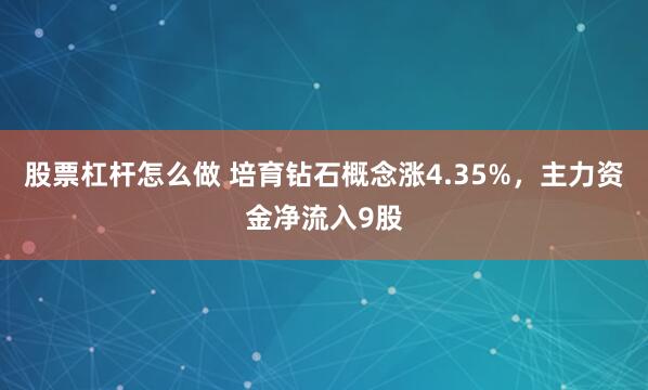 股票杠杆怎么做 培育钻石概念涨4.35%，主力资金净流入9股