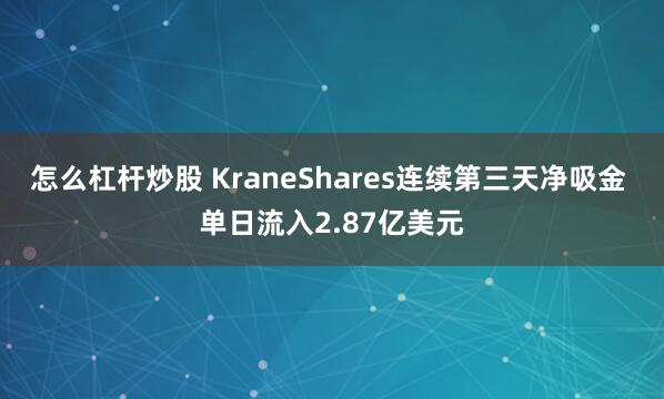 怎么杠杆炒股 KraneShares连续第三天净吸金 单日流入2.87亿美元