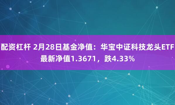 配资杠杆 2月28日基金净值：华宝中证科技龙头ETF最新净值1.3671，跌4.33%